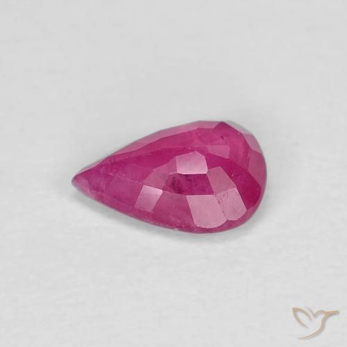 Rubino Rosso tendente al rosa naturale da 0.78 ct, Forma a pera, VS