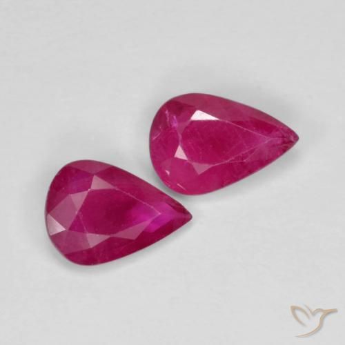 Gemme di Rubino Rosso tendente al rosa naturale da 1.22 ct, Forma a pera, VS