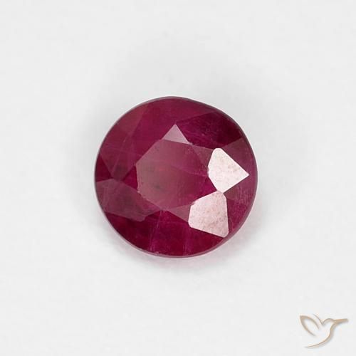 Rubino Rosso scuro naturale da 0.30 ct, Rotondo, VS-SI