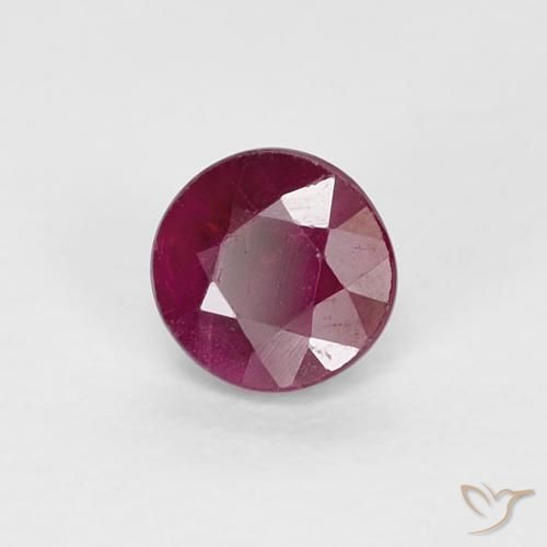 Rubino Rosso scuro naturale da 0.32 ct, Rotondo, VS-SI