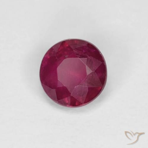 Rubino Rosso scuro naturale da 0.35 ct, Rotondo, VS-SI