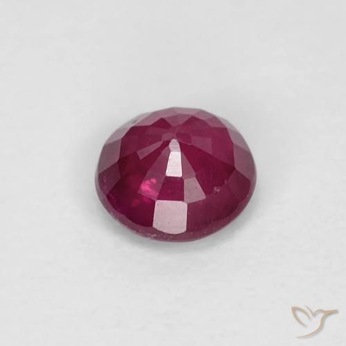 Rubino Rosso scuro naturale da 0.35 ct, Rotondo, VS-SI