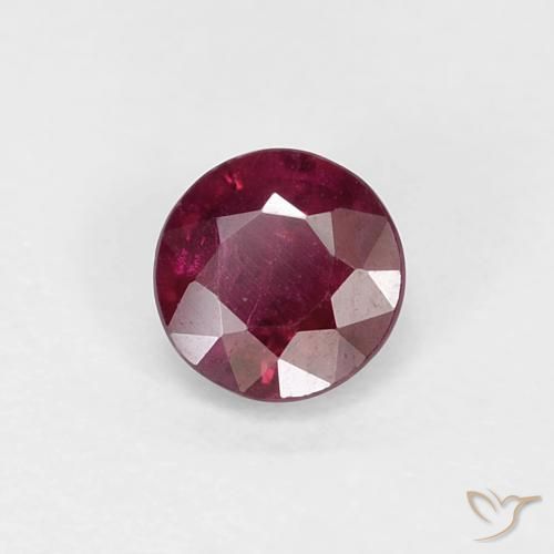 Rubino Rosso scuro naturale da 0.30 ct, Rotondo, VS-SI