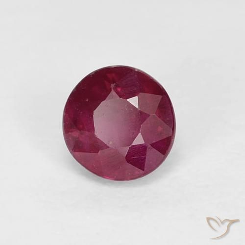 Rubino Rosso scuro naturale da 0.40 ct, Rotondo, VS-SI