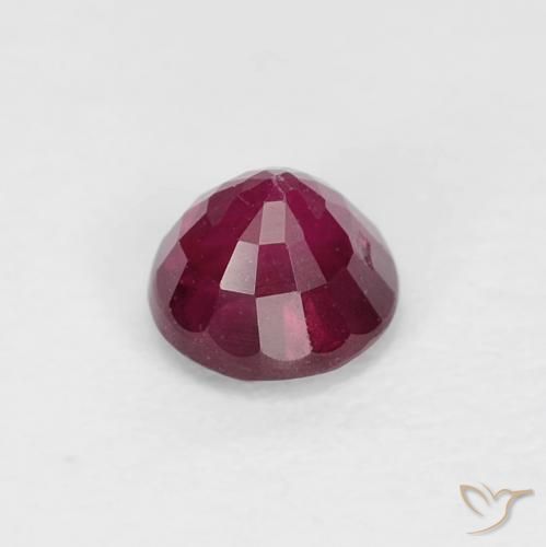 Rubino Rosso scuro naturale da 0.40 ct, Rotondo, VS-SI