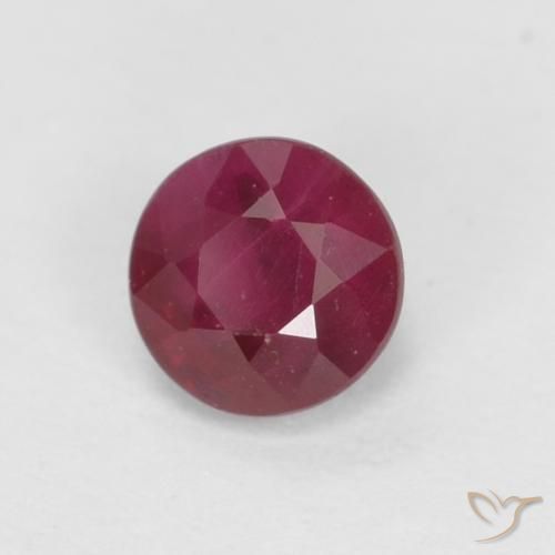 Rubino Rosso scuro naturale da 0.43 ct, Rotondo, SI