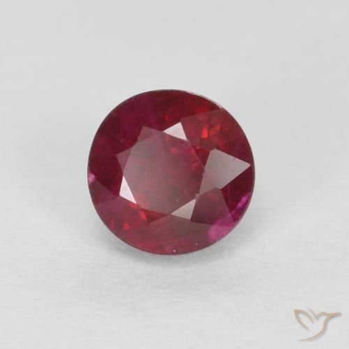 Rubino Vino Rosso Profondo naturale da 0.43 ct, Rotondo, SI