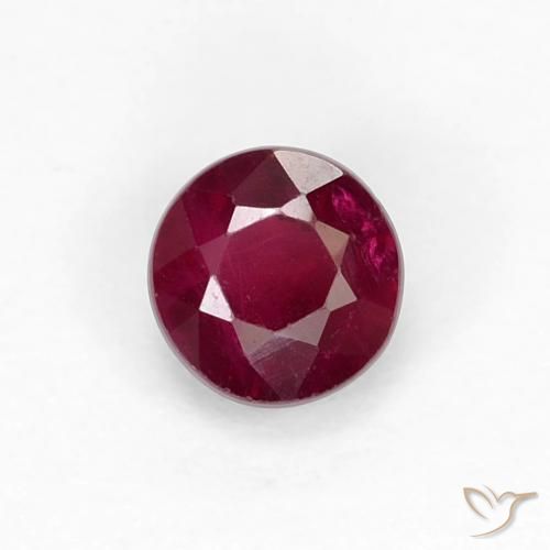 0.42ct Naturale Rosso scuro Rubino, Rotondo, VS-SI