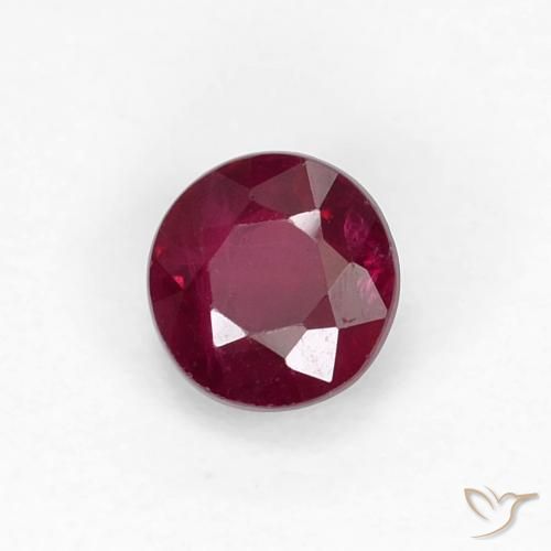 Rubino Rosso scuro naturale da 0.42 ct, Rotondo, VS-SI