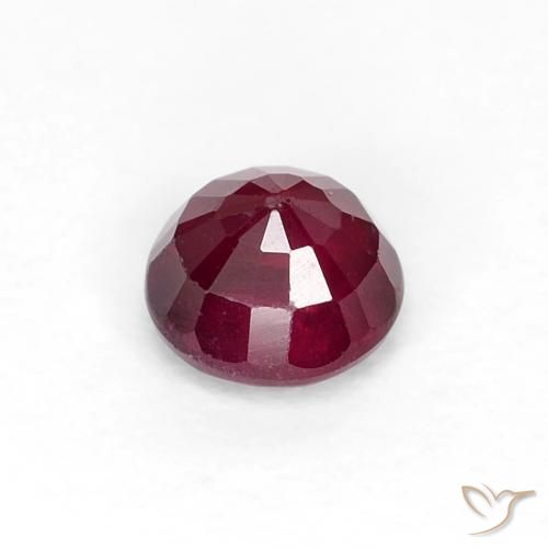 Rubino Rosso scuro naturale da 0.42 ct, Rotondo, VS-SI
