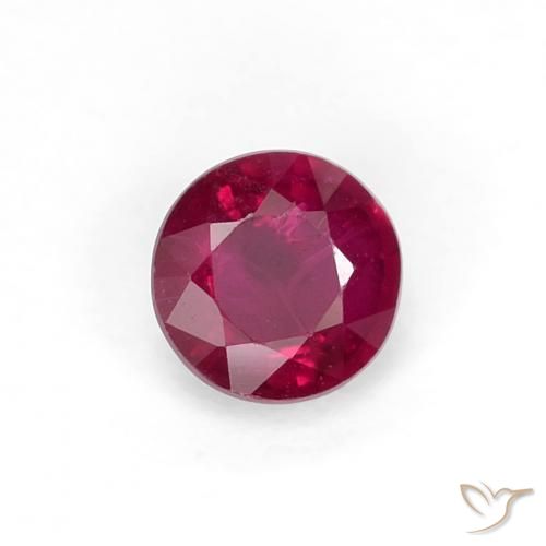Rubino Rosso scuro naturale da 0.33 ct, Rotondo, VS-SI