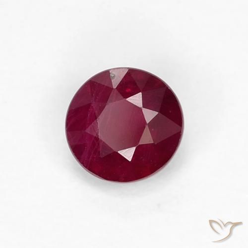 Rubino Rosso scuro naturale da 0.38 ct, Rotondo, VS-SI