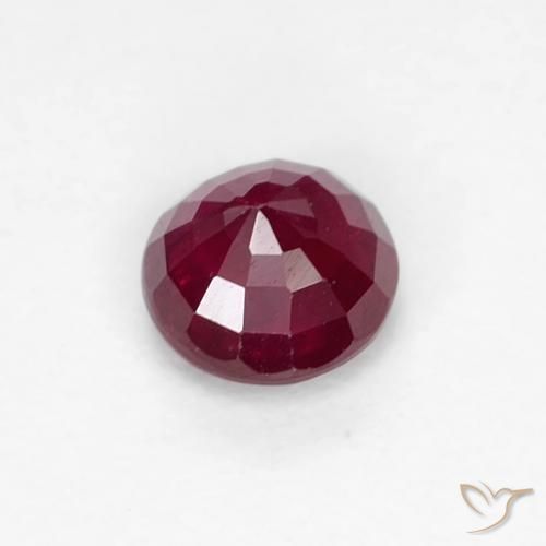 Rubino Rosso scuro naturale da 0.38 ct, Rotondo, VS-SI