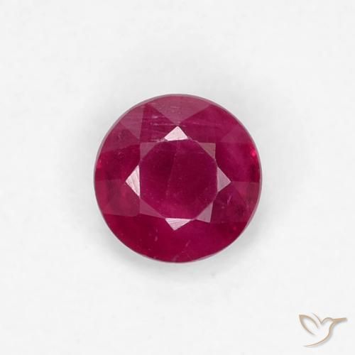 0.34ct Naturale Vino Rosso Profondo Rubino, Rotondo, VS-SI