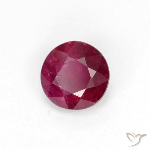 Rubino Rosso scuro naturale da 0.33 ct, Rotondo, VS-SI