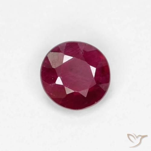 Rubino Rosso scuro naturale da 0.30 ct, Rotondo, VS-SI