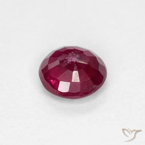 Rubino Rosso scuro naturale da 0.30 ct, Rotondo, VS-SI