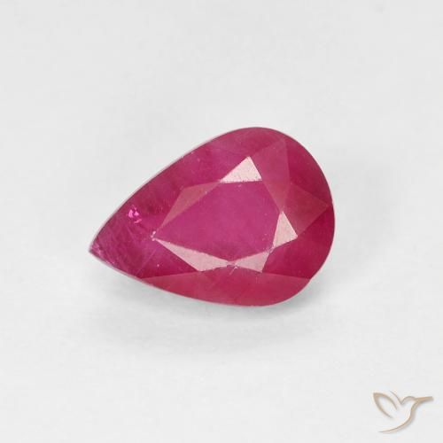 0.96ct Naturale Rosso tendente al rosa Rubino, Forma a pera, VS-SI, Photo A