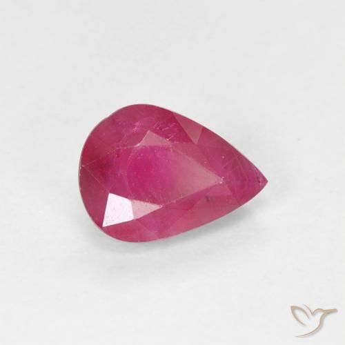 Rubino Rosso tendente al rosa naturale da 0.96 ct, Forma a pera, VS-SI