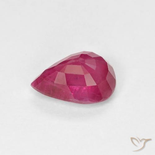 Rubino Rosso tendente al rosa naturale da 0.96 ct, Forma a pera, VS-SI