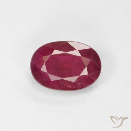 0.99ct Naturale Vino rosso Rubino, Ovale, VS-SI, Photo A