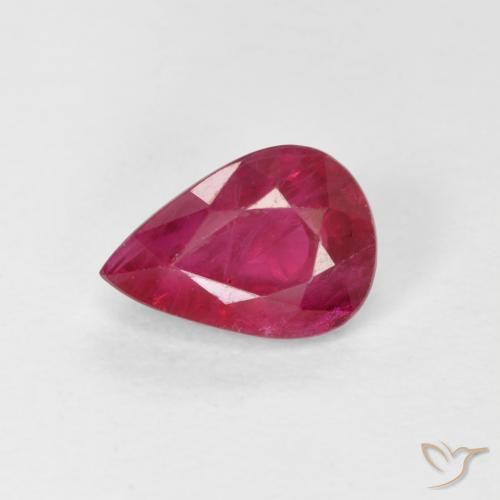 0.92ct Naturale Rosso tendente al rosa Rubino, Forma a pera, VS-SI