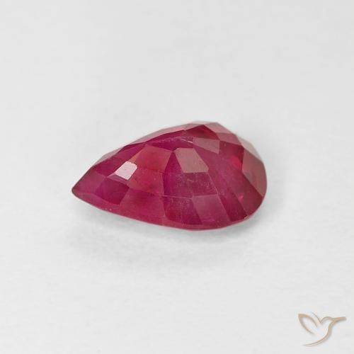 Rubino Rosso tendente al rosa naturale da 0.92 ct, Forma a pera, VS-SI
