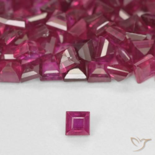 0.09ct Naturale Rosso scuro Rubino, Quadrato, VS
