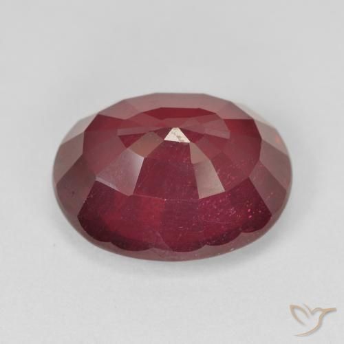 Rubino Rosso scuro naturale da 10.38 ct, Ovale, VS