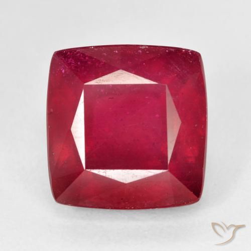 7.67ct Naturale Rosso scuro Rubino, Cuscino, VS