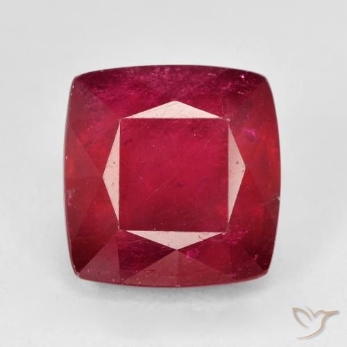 7.12ct Naturale Rosso scuro Rubino, Cuscino, VS