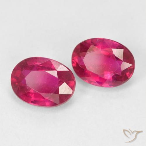 Gemme di Rubino Rosso chiaro naturale da 2.28 ct, Ovale, VS