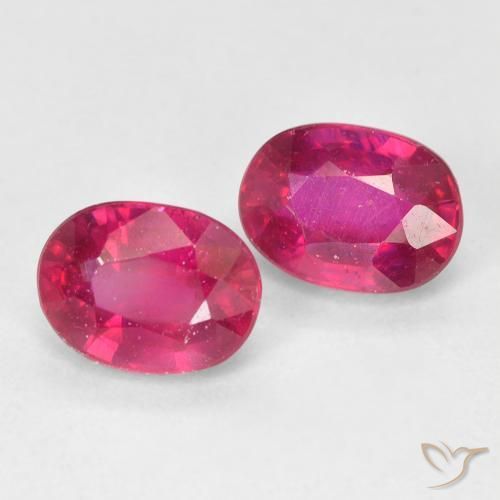 Gemme di Rubino Rosso chiaro naturale da 2.55 ct, Ovale, VS