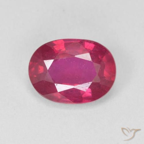 1.54ct Naturale Rosso chiaro Rubino, Ovale, VS