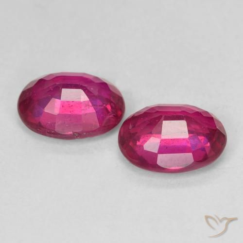 Gemme di Rubino Rosso chiaro naturale da 3.48 ct, Ovale, VS