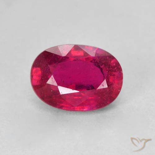 1.53ct Naturale Rosso lampone Rubino, Ovale, VS
