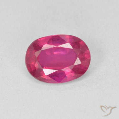 1.36ct Naturale Rosso chiaro Rubino, Ovale, VS