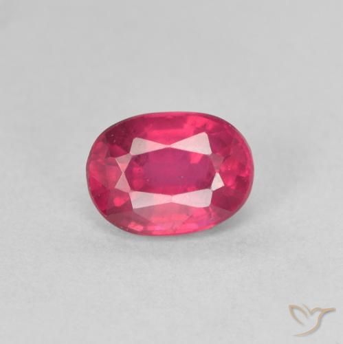 1.23ct Naturale Rosa rossastra Rubino, Ovale, VS