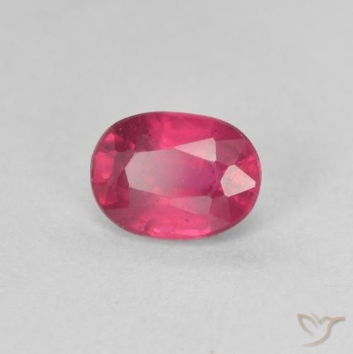 Rubino Rosa rossastra naturale da 1.23 ct, Ovale, VS
