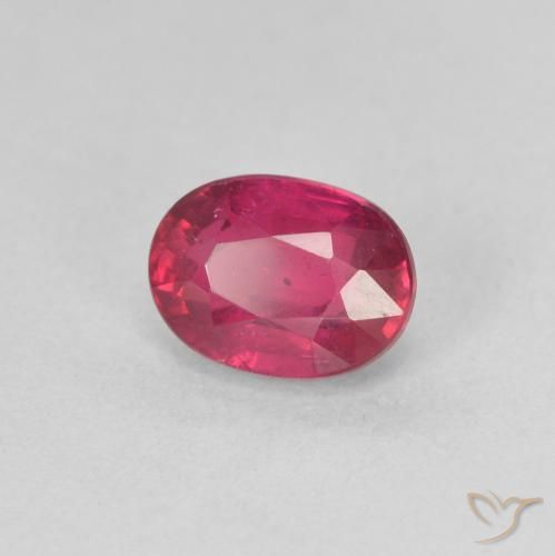 Rubino Rosso tendente al rosa naturale da 1.32 ct, Ovale, VS