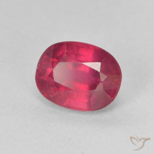 Rubino Rosa rossastro intenso naturale da 2.14 ct, Ovale, VS