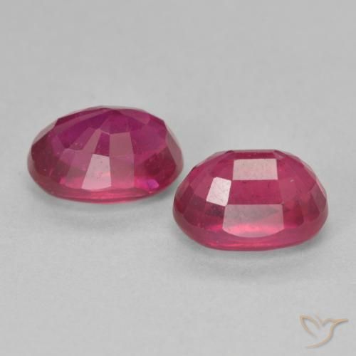 Gemme di Rubino Rosso chiaro naturale da 3.10 ct, Ovale, VS-SI
