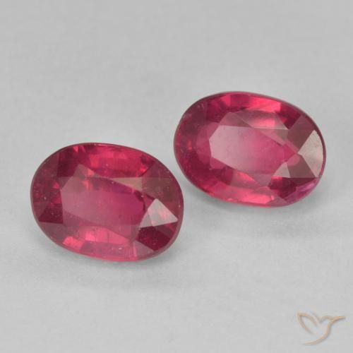 Gemme di Rubino Rosa rossastro intenso naturale da 2.85 ct, Ovale, VS-SI