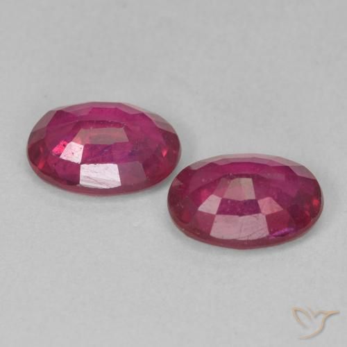 Gemme di Rubino Rosso chiaro naturale da 2.22 ct, Ovale, VS