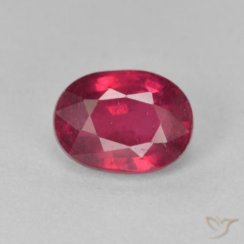 2.00ct Naturale Medium Dark-Red Rubino, Ovale, VS
