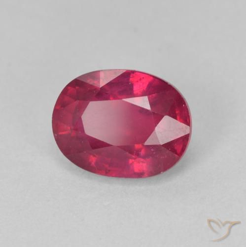Rubino Rosa rossastro intenso naturale da 2.04 ct, Ovale, VS