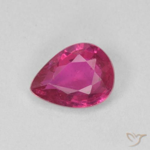 0.81ct Naturale Rosso chiaro Rubino, Forma a pera, SI