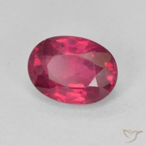 Rubino Rosa rossastro intenso naturale da 1.87 ct, Ovale, VS