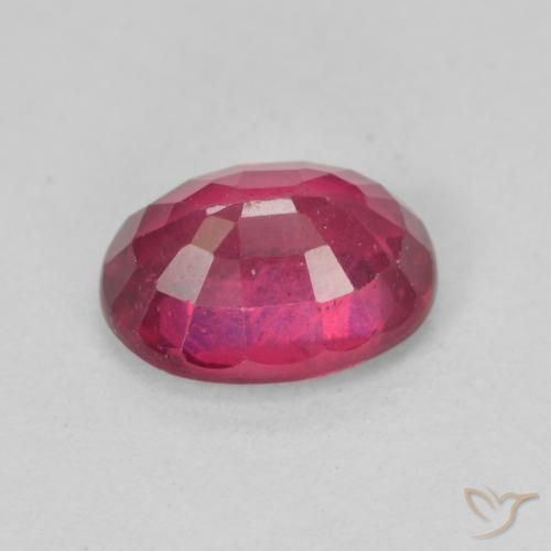 Rubino Rosa rossastro intenso naturale da 1.87 ct, Ovale, VS