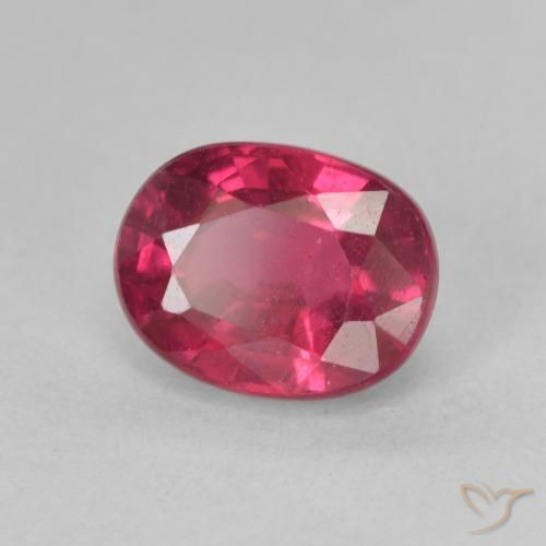 Rubino Rosa rossastro intenso naturale da 1.93 ct, Ovale, VS